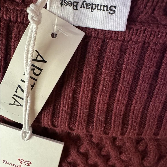 Aritzia Deep Red Knit Sweater - Picture 4 of 5